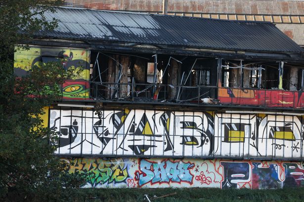 The scene and after a major fire on Corronation Road in Bristol, Sunday 5 October 2025, where fire crews were called to a proerty formerly used as a metal workshop