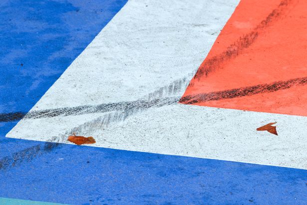 Tyre marks were also visible on parts of the mural