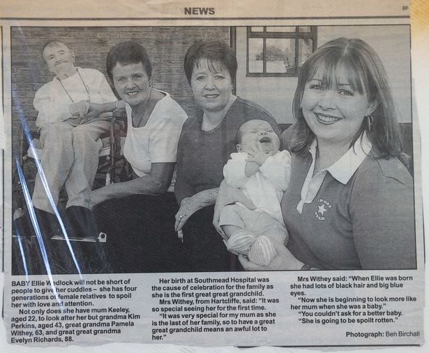 The first family photo in the Evening Post, back in 2002