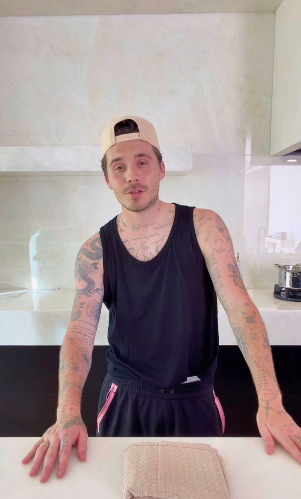 Brooklyn Beckham in the kitchen