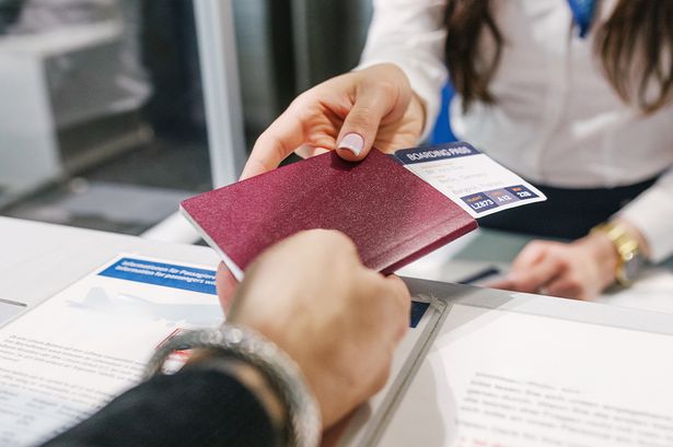 A person going through passport control