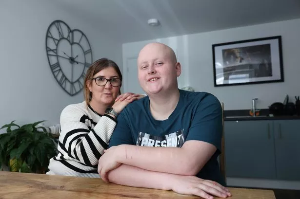Katrina Robinson and her son Lewis, 23 who is autistic and is suffering from cancer