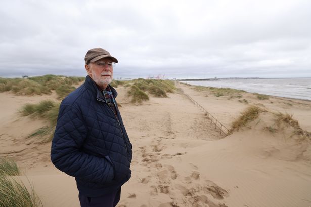 Campaigner Chris Wolstenholme on the dunes at Crosby beach