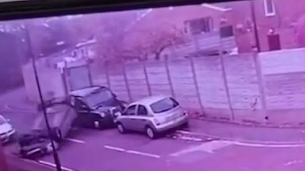 The incident was captured on CCTV