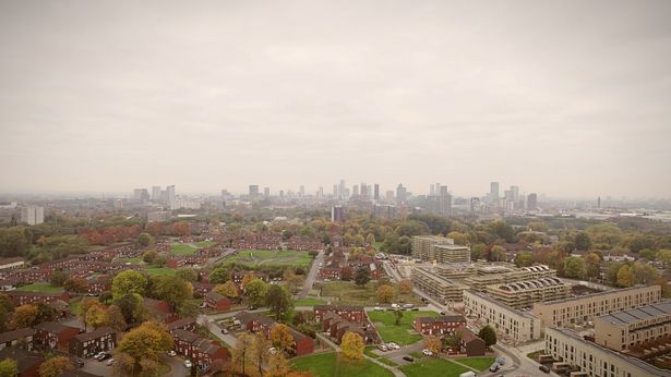 Collyhurst aerial view from drone
