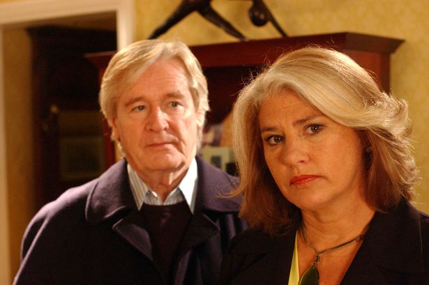 Denise alongside William Roache on Coronation Street