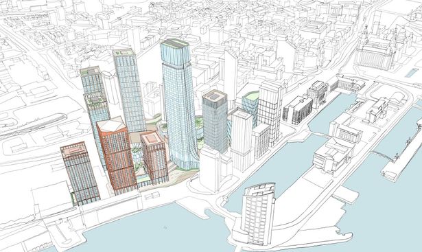 The draft image of the vision for the King Edward Triangle skyscraper project.