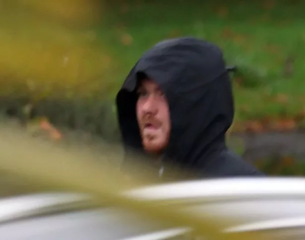 Paul Ince, 31, of Cefn Road, Abenbury, Wrexham, arrives at Mold Crown Court for the second day of his trial for the manslaughter of John Ithell, 59, in Wrexham which he denies.