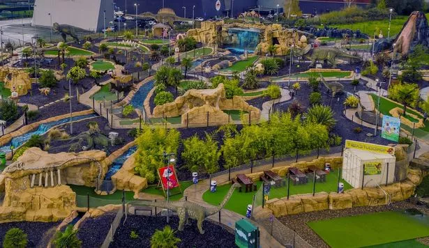 Kids in fancy dress play for free at Dino Falls