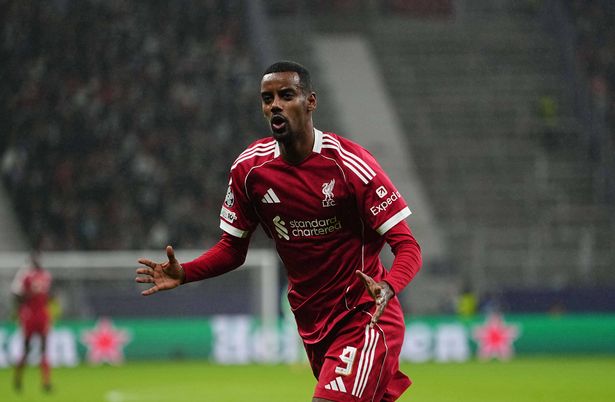 Alexander Isak during the Champions League group game between Eintracht Frankfurt and Liverpool FC.