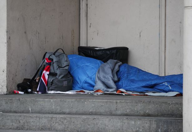 File photo of a homeless person sleeping rough