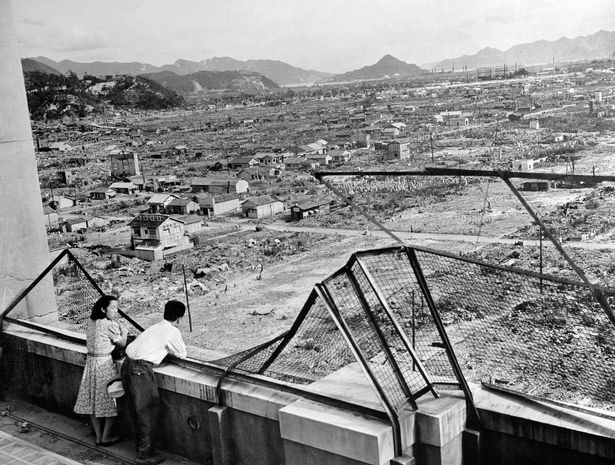Devastated city of Hiroshima in Japan, three years after the first atomic bomb was dropped on a population