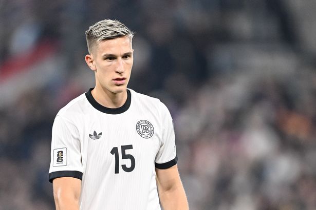 Nico Schlotterbeck playing for Germany against Luxembourg