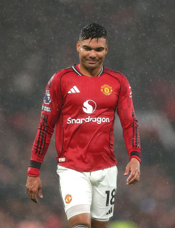 Casemiro leaves the pitch after being sent off during Manchester United vs Chelsea