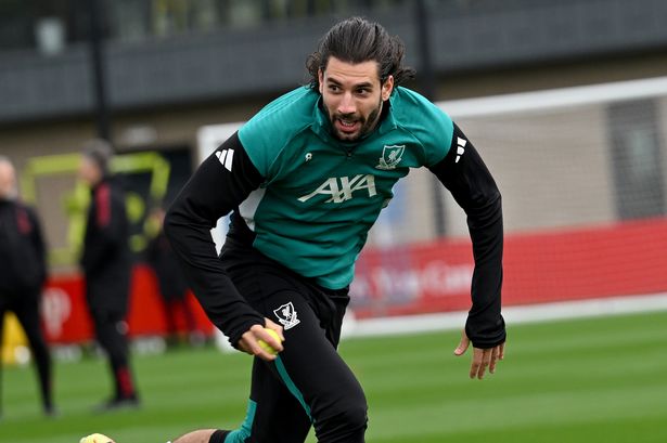 KIRKBY, ENGLAND - OCTOBER 21: (THE SUN OUT, THE SUN ON SUNDAY OUT) Dominik Szoboszlai of Liverpool during a training session at AXA Training Centre on October 21, 2025 in Kirkby, England.  (Photo by Nick Taylor/Liverpool FC/Liverpool FC via Getty Images)