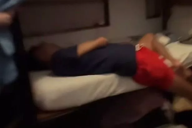 He fell asleep in her bed. 