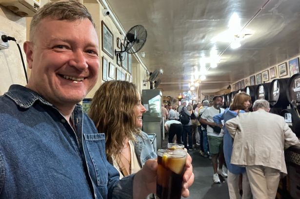 Your author enjoying a chilled vermouth at Antigua Casa de Guardia