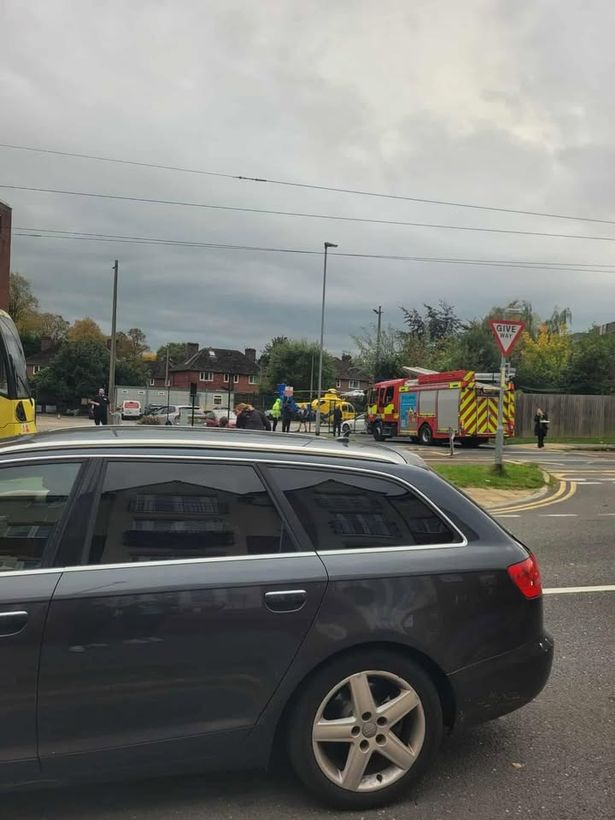 The air ambulance landed nearby