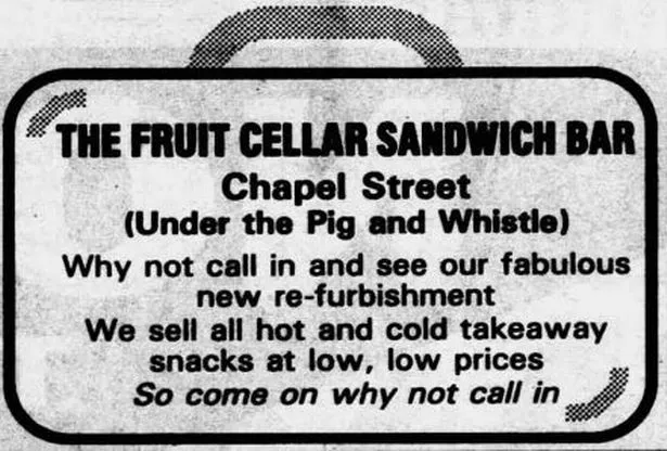 On June 27, 1991, the lost shop beneath the Pig and Whistle pub featured in the Maghull & Aintree Star, under the complete lunchtime guide for city centre workers. 