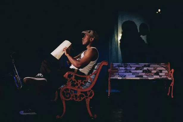 Joseph Munroe-Robinson on stage in Syncopated, co-produced by Liverpool Everyman & Playhouse and Talawa Theatre Company. Part of the story is based on the history of the Southern Syncopated Orchestra  the original jazz pioneers