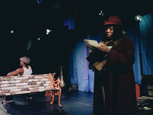 Joseph Munroe-Robinson and Teddy Oyediran on stage in Syncopated, co-produced by Liverpool Everyman & Playhouse and Talawa Theatre Company. Part of the story is based on the history of the Southern Syncopated Orchestra  the original jazz pioneers