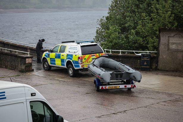 Emergency services at Baitings Reservoir following the incident