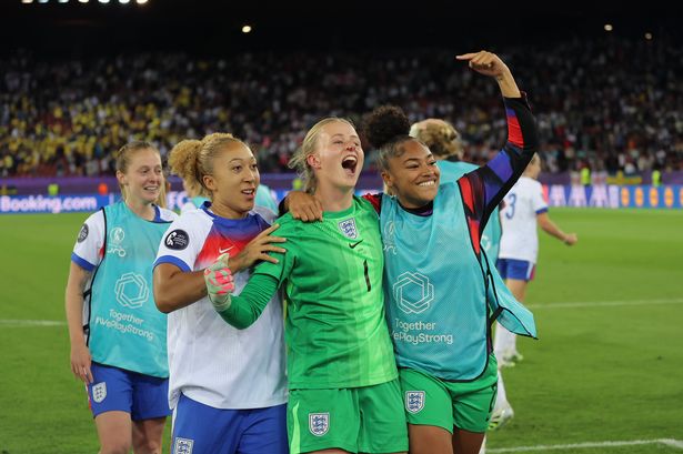 The Lionesses during England's Euros quarterfinal match against Sweden