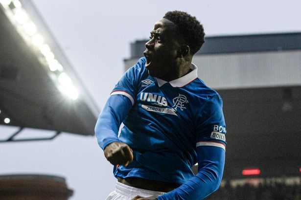 Djeidi Gassama celebrates Rangers goal