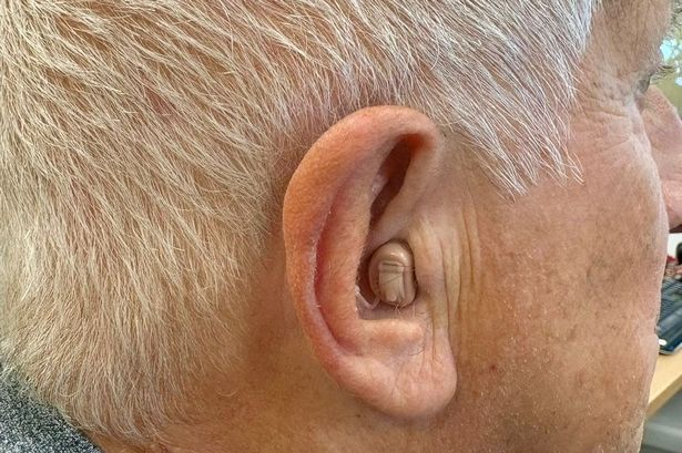 Pete with his hearing aids from Starkey
