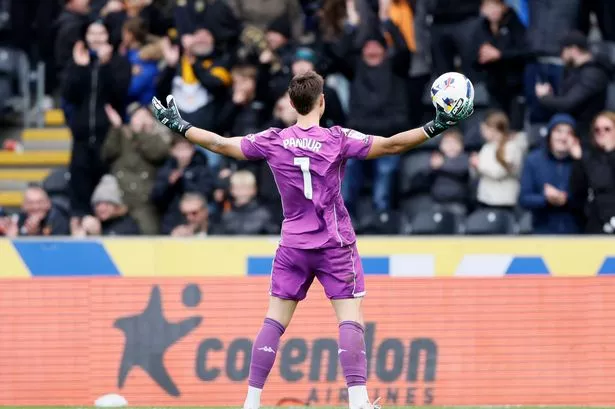 Hull City goalkeeper Ivor Pandur celebrates at the final whistle 