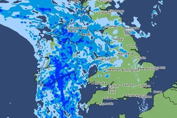 A wall of rain is expected to hit the UK this weekend