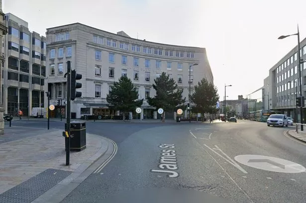A woman was hit by a car at the junction of James Street and Castle Street
