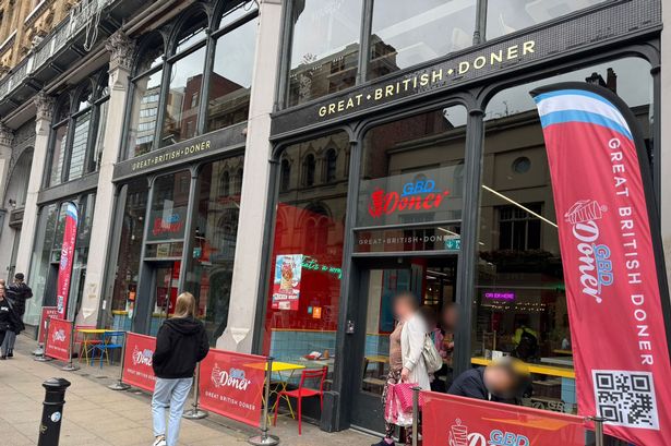 Outside Great British Doner, Manchester