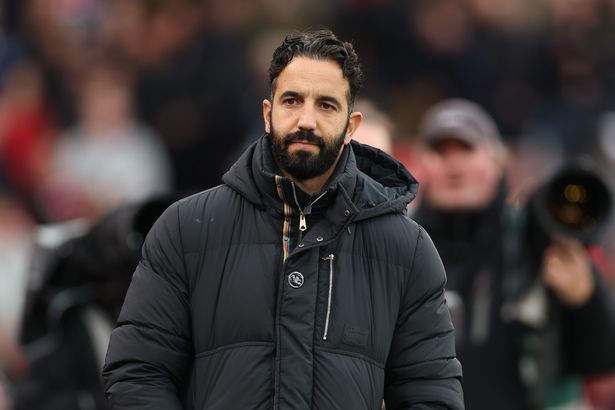 Ruben Amorim pitchside at Anfield