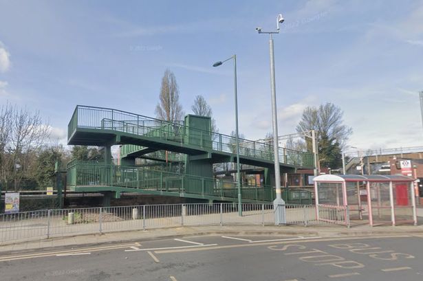 Google Maps street view of Marston Green Railway Station from the road outside