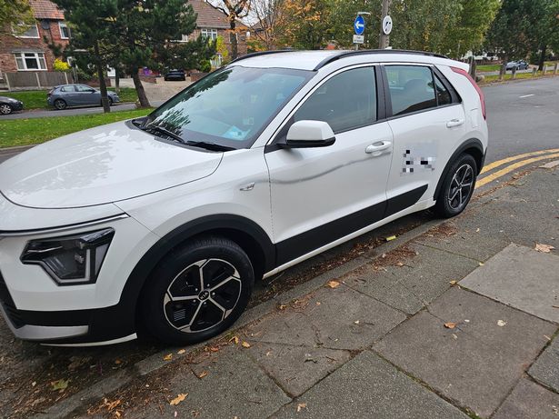 The cars spray-painted on Woolton Road in Garston