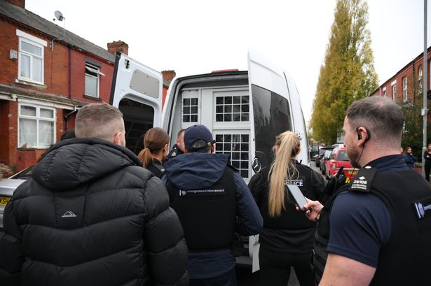 Police swooped on barbers, corner shops and beauty salons across South Manchester