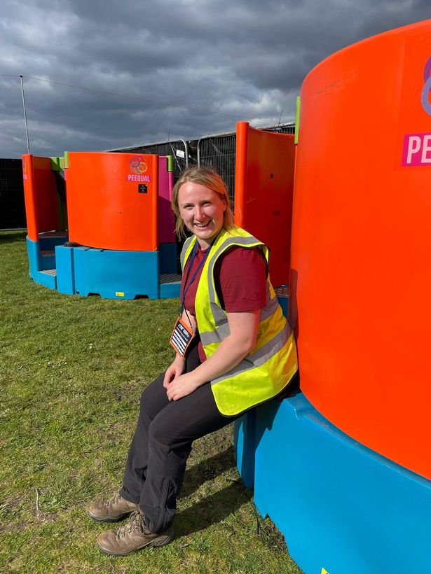 PEEQUAL co-founder Amber Probyn with some of her toilets (PEEQUAL/PA)