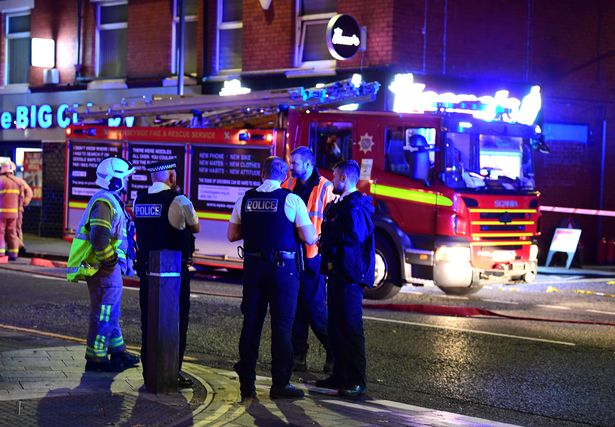 Merseyside Fire & Rescue Service and Police at the scene