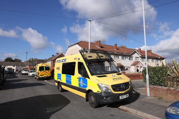 Police on Lichfield Drive this afternoon