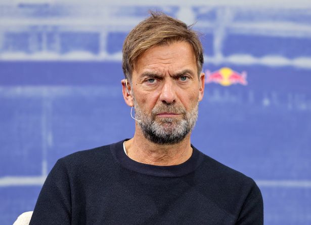 SALZBURG, AUSTRIA - JANUARY 14: Global Head of Soccer Jürgen Klopp looks on during the Presentation of Jürgen Klopp As Head Of Global Soccer Red Bull at Red Bull Hangar-7 on January 14, 2025 in Salzburg, Austria. (Photo by Marcel Engelbrecht - firo sportphoto/Getty Images)
