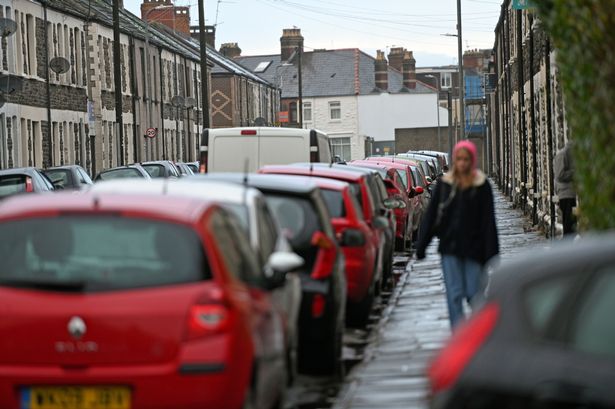 Cars parked in a Cardiff street 