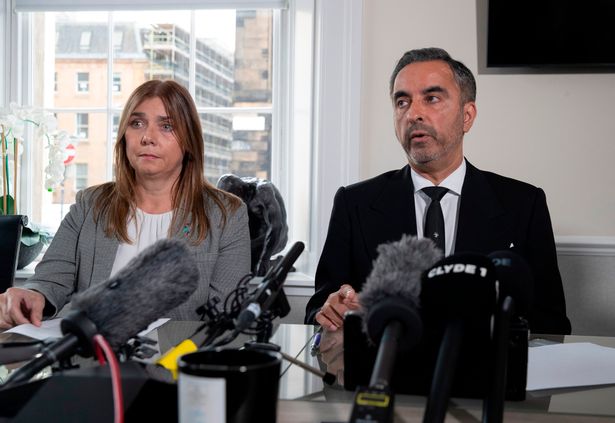 Ethan's mum Tracy with lawyer Aamer Anwar