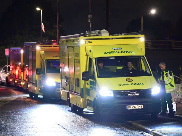 Incident Response vehicles at the scene on Station Road, Rainhill