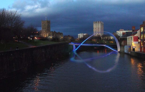 Artists Impression of the Mobius Bridge for Castle Park released in 2005