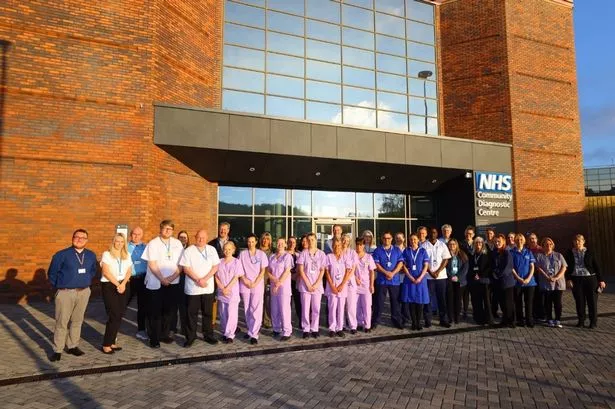 Staff outside of the Metrocentre NHS Community Diagnostic Centre has been open a year
