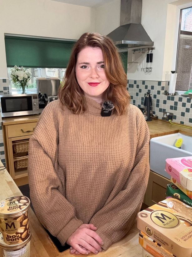 Becca Stock, 28, said she eats everything in one sitting