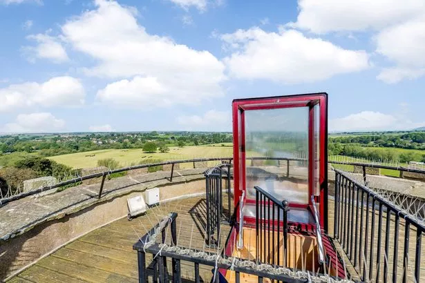 Rooftop view from the castle, fields