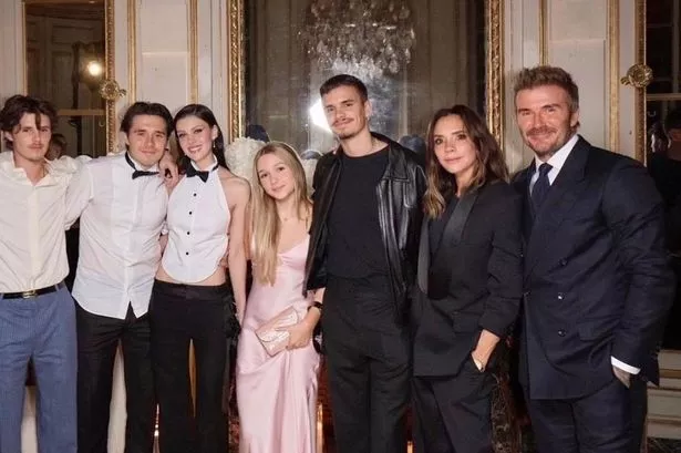 The Beckham family at Victoria's Paris show last year