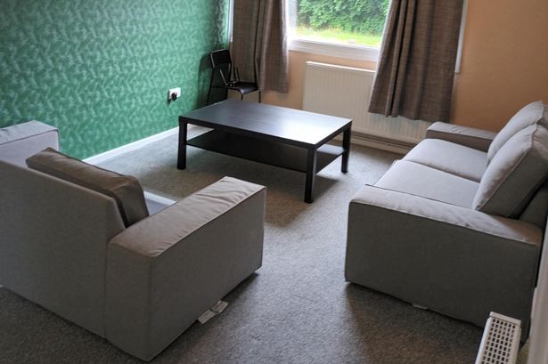 The living room of the property Ilyana is staying in